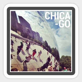 Chicago Silver Bean Sticker